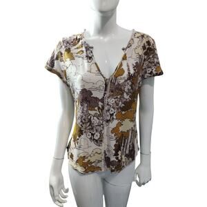 Anthropologie Pilcro Womens size Small  Grungecore lifestyle Top Stitche floral